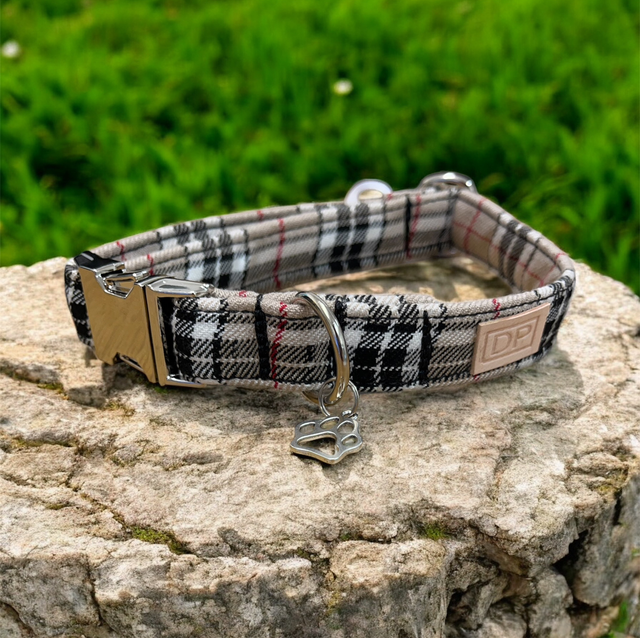Beige Tartan Collar     