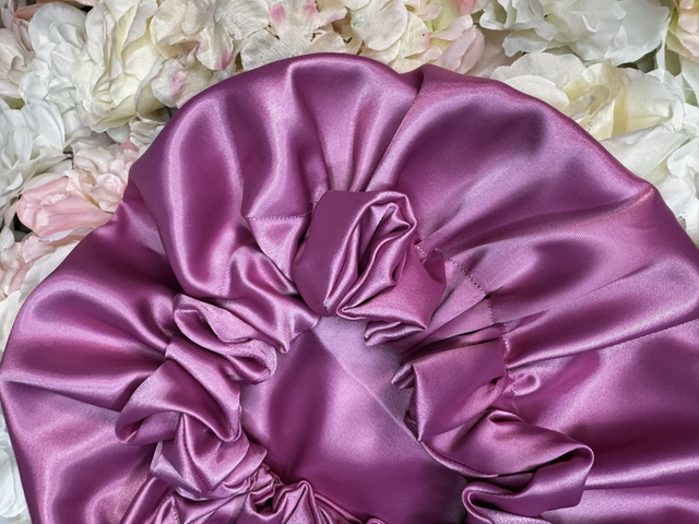 Bonnet en satin et soie réversible rose | Protection cheveux nuit | Anti-frisottis | Tailles S, M, L | Double épaisseur fait main