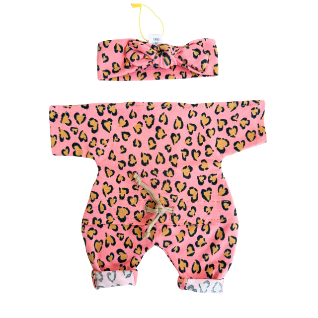 Combi léopard rose + bandeau
