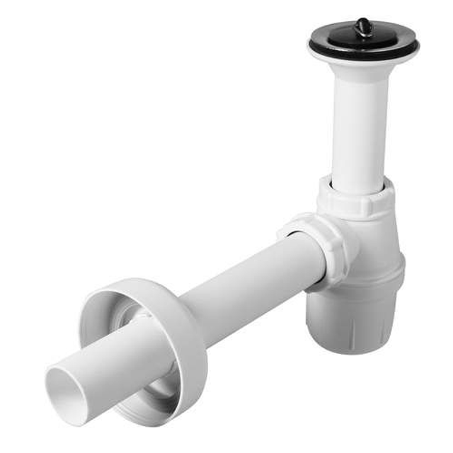 Viega plugbekersifon 5/4&quot; met muurbuis en rozet kunststof wit model 5726