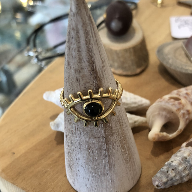 Bague inox tourmaline 