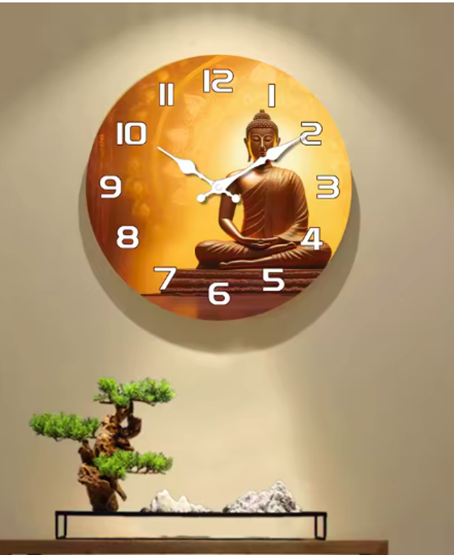 Wandclock Boeddha design 24 cm