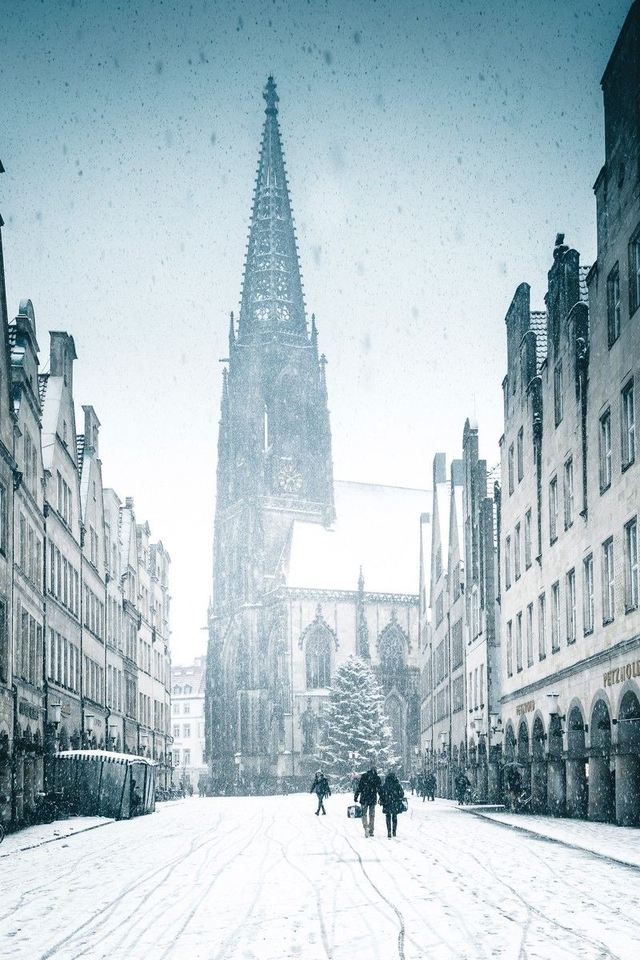 Schneefall am Prinzipalmarkt