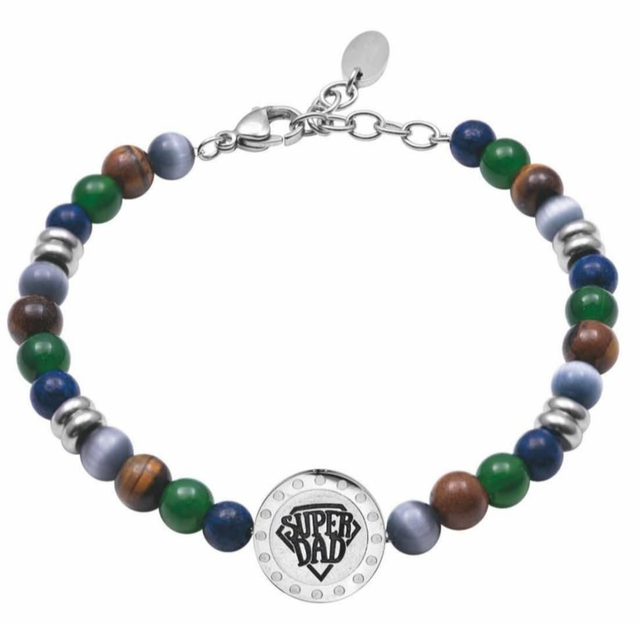 Bracciale in acciaio e pietre dure, festa del papà for you jewels