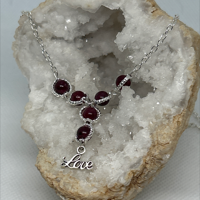 Collier love grenat 