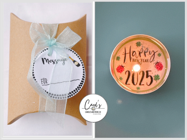 1er Teelicht - Happy New Year 2025