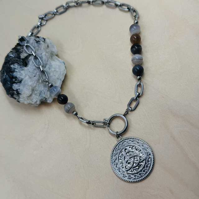 Collier ALFE agate Botswana 