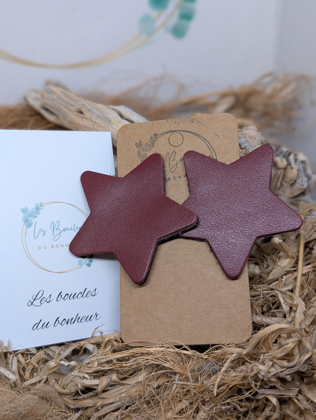 Boucles d&#039;oreilles Étoile bordeaux st067