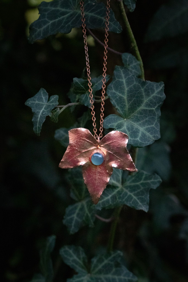 Pendentif lierre et aventurine verte
