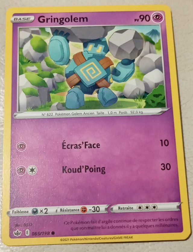 Carte pokémon Gringolem