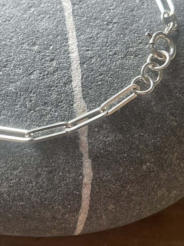 Simple paperclip bracelet - sterling silver