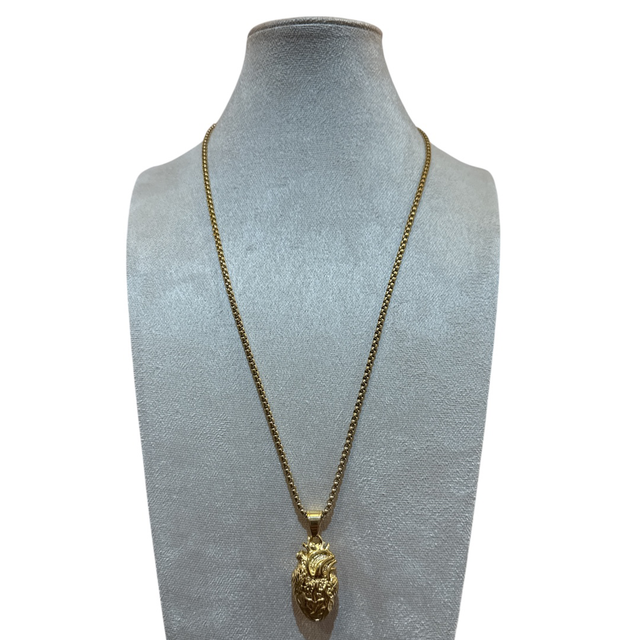 Collana cuore anatomico gold