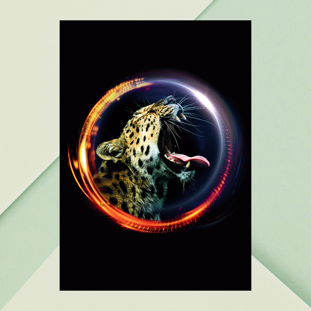 Impression Rugissement de Léopard - Décoration Murale Faune Sauvage / Leopard Roar Art Print - Wild Animal Wall Decor