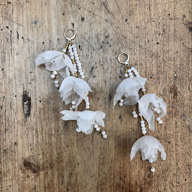 Boucles d'oreilles fleurs &amp; nacre