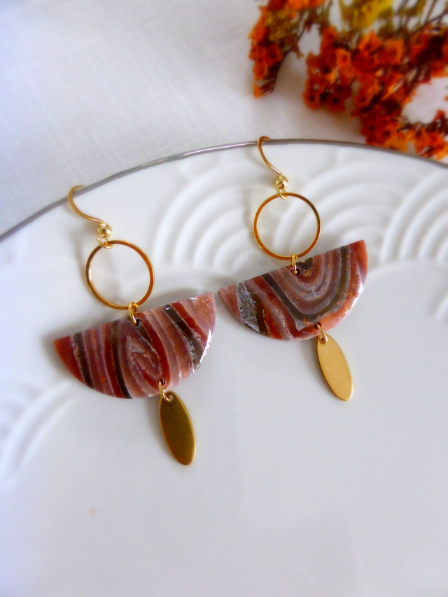 Boucles d'oreilles demi-cercles - Terre Cannelle