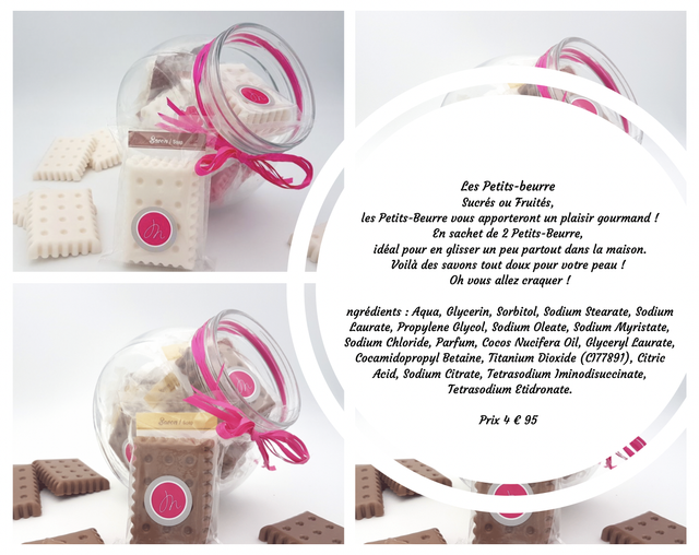 Savons Les Petits-beurre en sachet de 2  fraise 