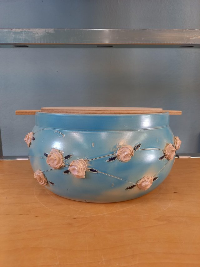 Hellblau mit  Röschen ( BD25625C)