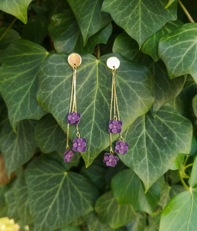 Collection Florale Prune du Jardin - Boucles d&#039;oreilles Abby