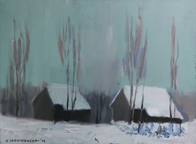 Łazy, 45x60 olej płótno