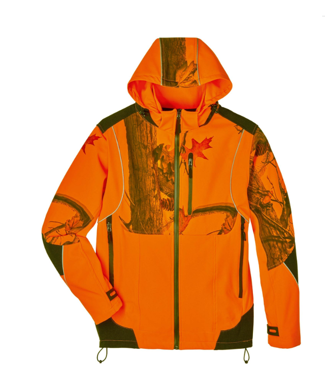Jäger-Softshelljacke Birke orange/camouflage