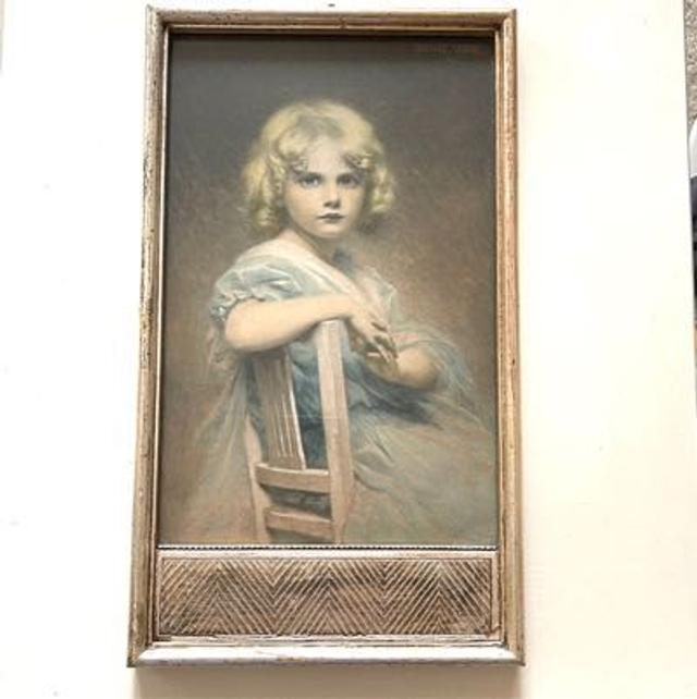 Eva, jeune fille á la robe verte  colorierte Vintage Fotografie 1904