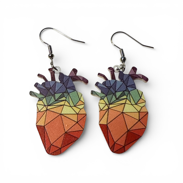 Orecchini cuore anatomico geometrico 26TG-25