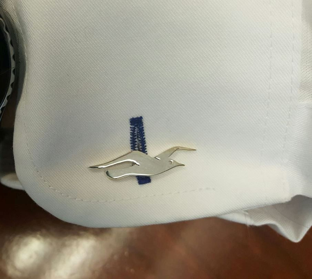 Brighton and hove Albion seagull  cufflinks handmade Sterling silver