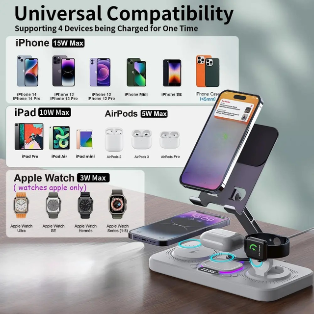  Wireless Charging Station 6-in-1