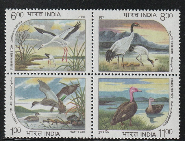 India  1994  Birds  Set  MNH