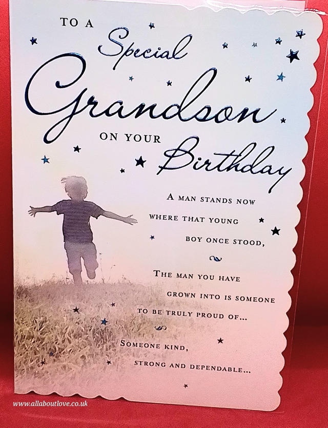 Grandson Birthday Card Beautiful Design Quality Card Sentiment Words 