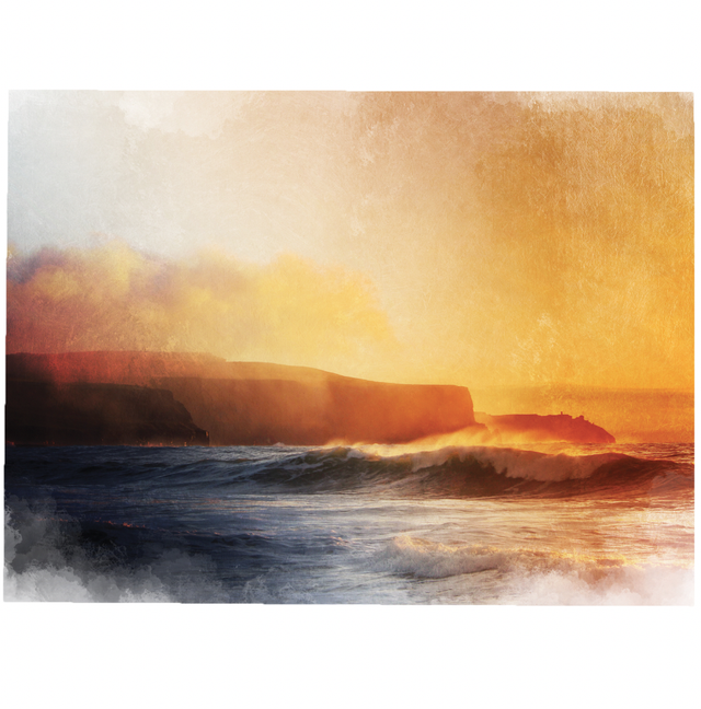 The Waves Beneath Cliffs Photo-wash