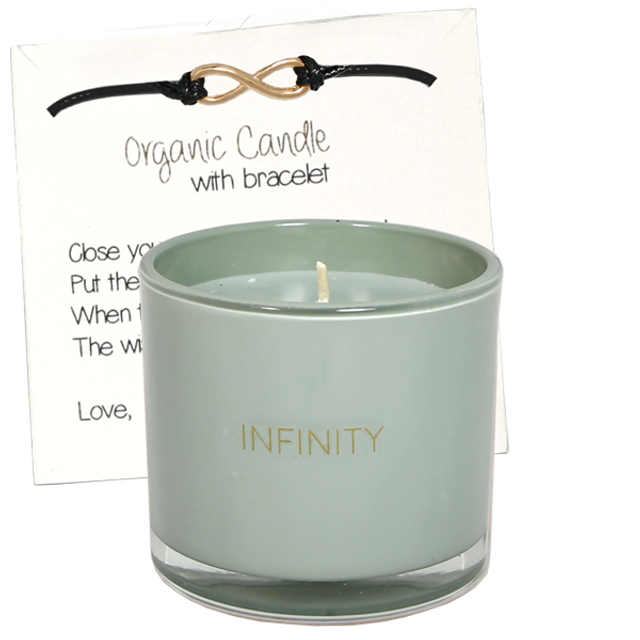 Geurkaars met wens armband | Infinity
