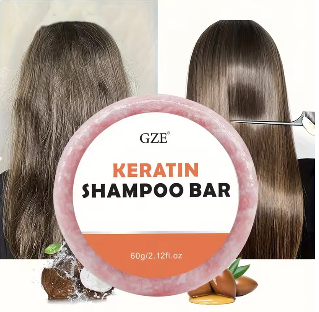 Shampoing solide Kératine – Cheveux réparés et doux