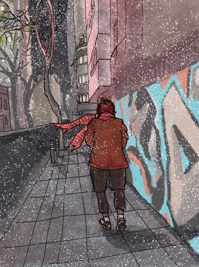 Santiago centro, invierno en Santiago centro, Chile.