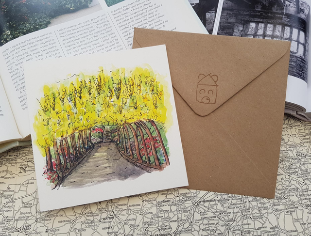 Bodnant Garden Laburnum arch card 