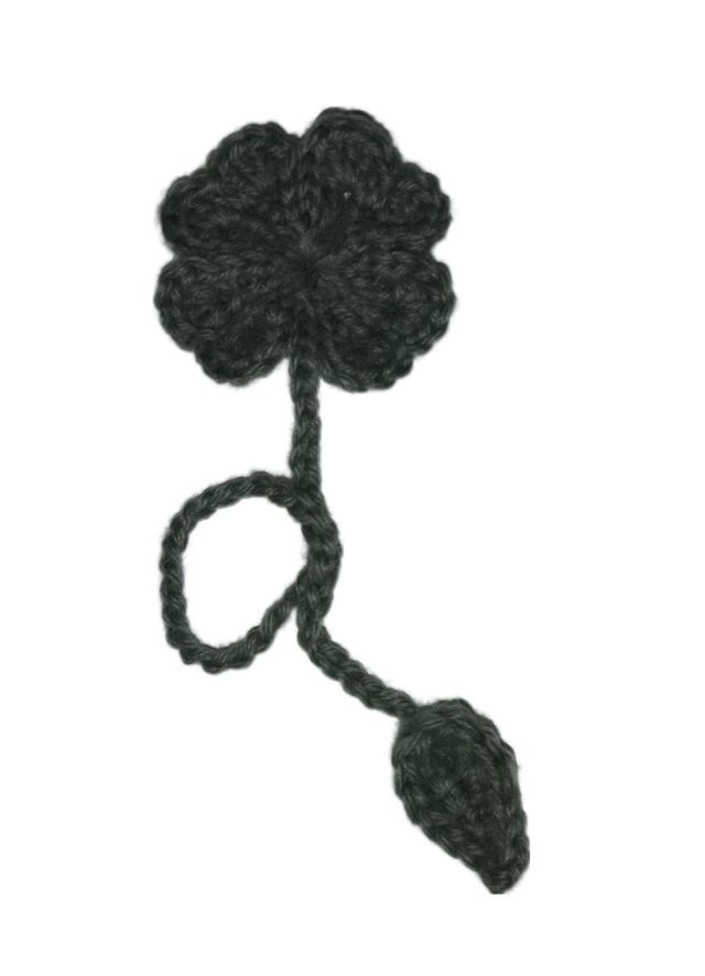 Marque-page trèfle à quatre feuilles au crochet