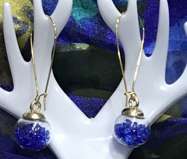 Blue Dangling Earrings - BDE672- V2