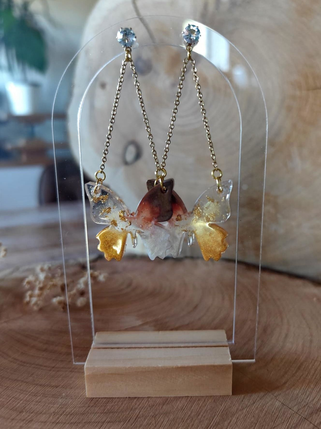 Papillon céleste - Marron blanc doré