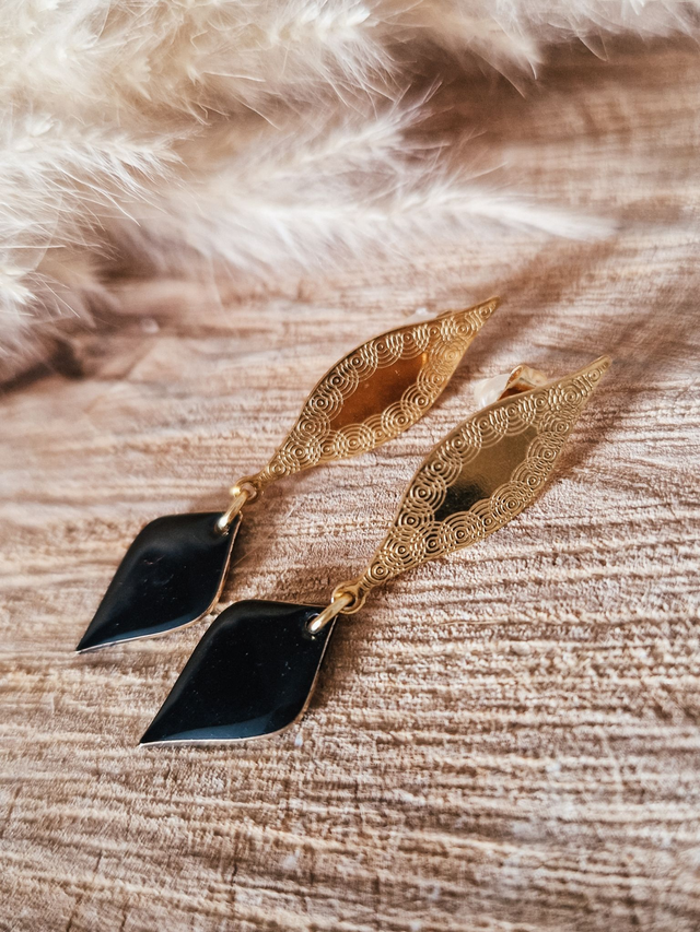 Boucles d'oreilles "Samira" - Modèle noir