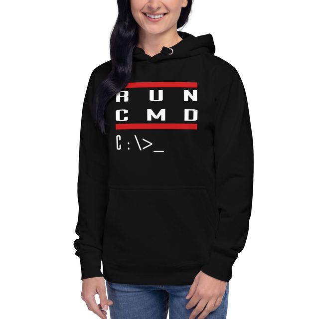 Felpa con cappuccio unisex run cmd