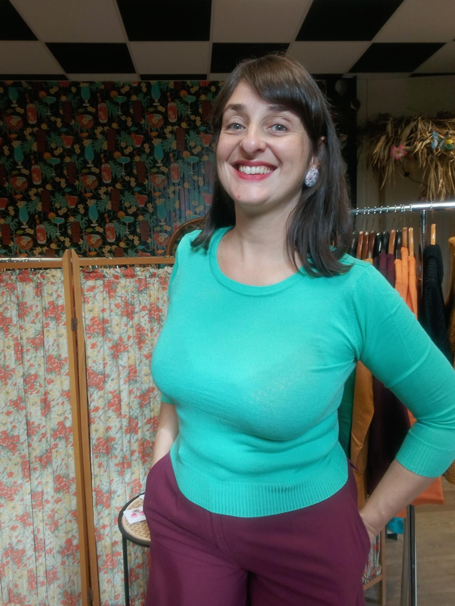 Haut vert d&#039;eau manches 3/4