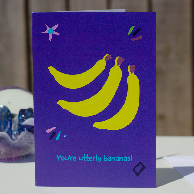 Utterly Bananas Greetings Card
