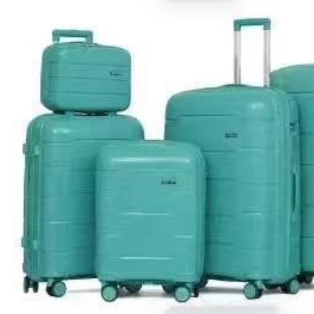 Ensemble 4 Valises Voyage PP vert paon 