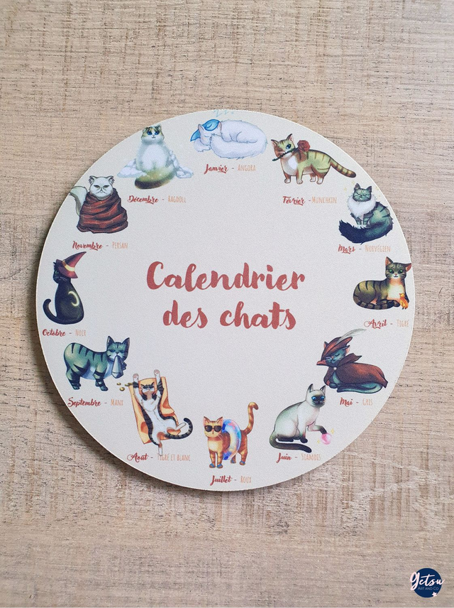 Tapis de souris calendrier des chats