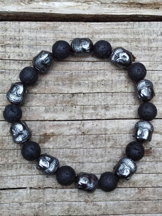 Bracelet Hematite/Pierre de lave