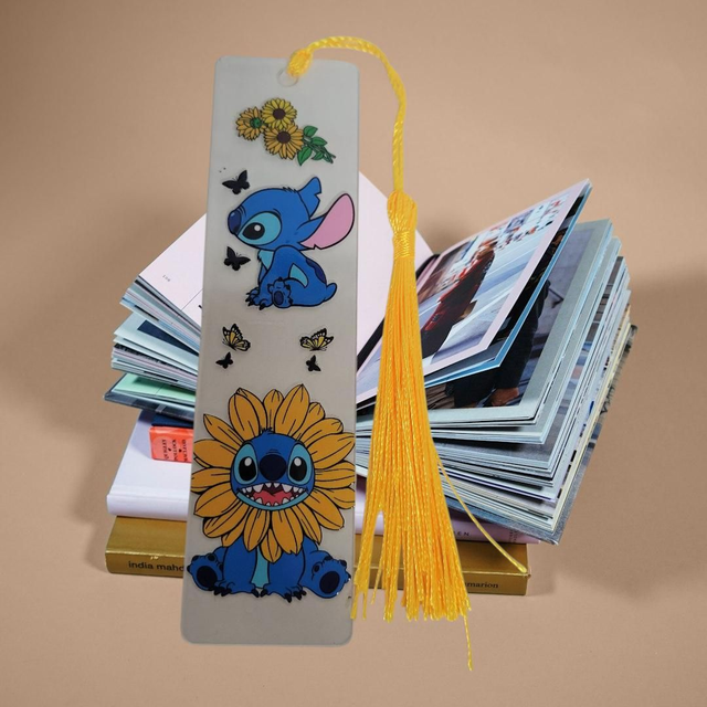 Marque page en plastique Stitch fleur