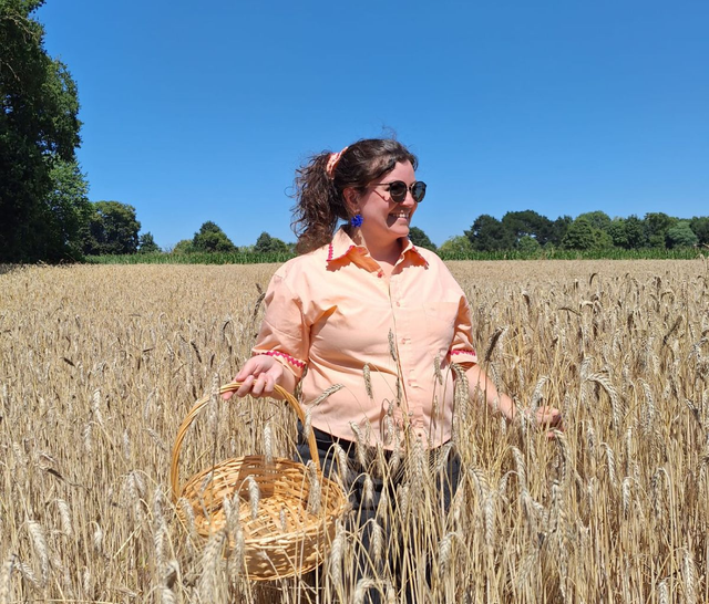 La chemise MADO et son chouchou assorti - Orange et rose