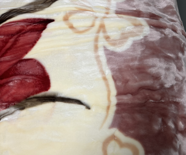 Couvertures polaire doublé 4kg 200/240 contour saumon/rose