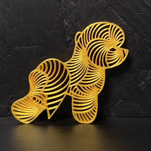 3D - Bichon Yellow Gold