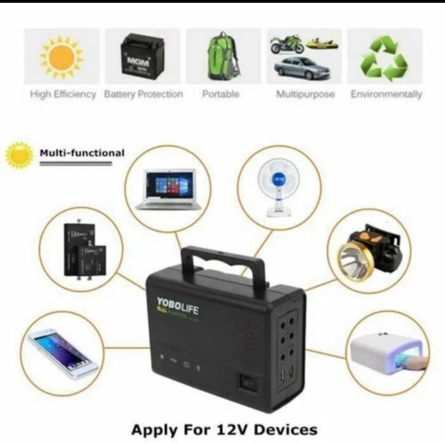 Kit Panneau Solaire Générateur 10W 18V+ 4 Ampoule 2USB Chargeur énergie pour être autonome avec votre véhicule électrique